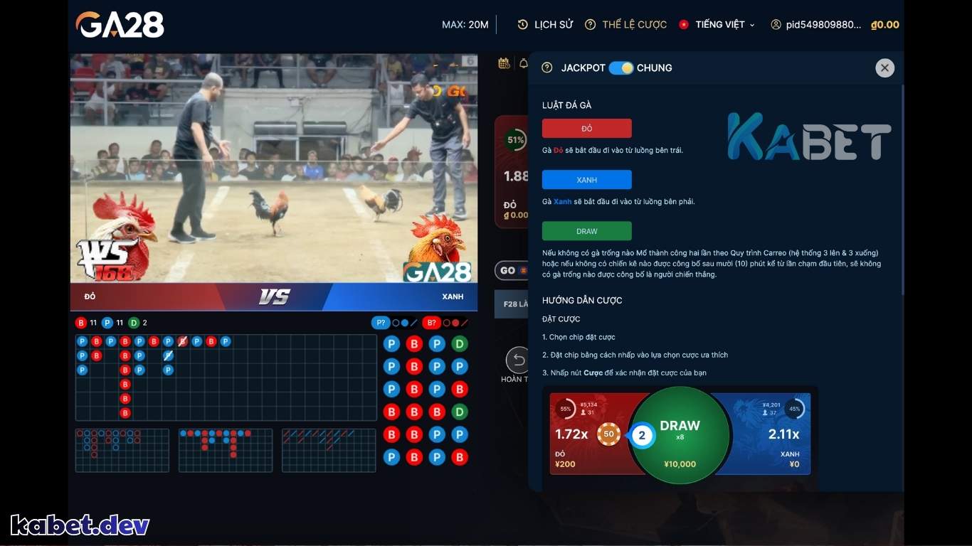 Bí kíp vào tiền sảnh đá gà KABET giúp thắng lớn